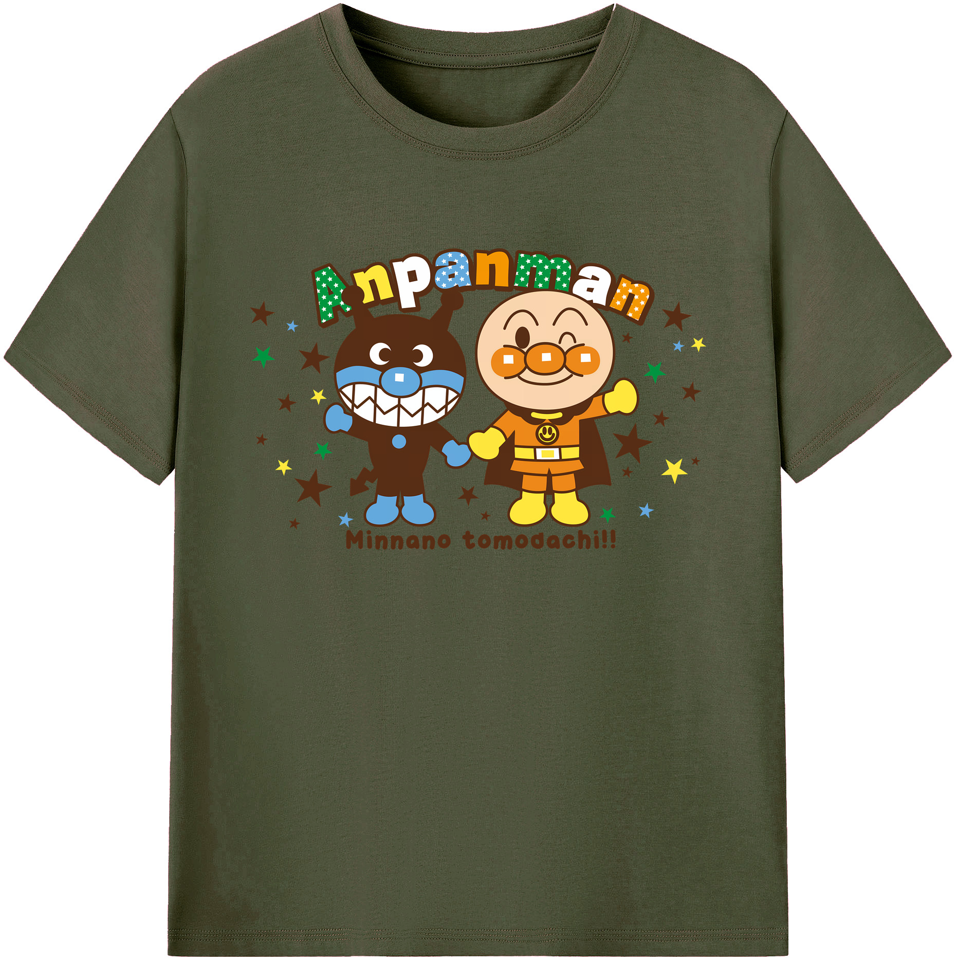 （画像用） アンパンマン Anpanman 綿100％ メンズ半袖Tシャツ｜肌触りやわらか＆通気性